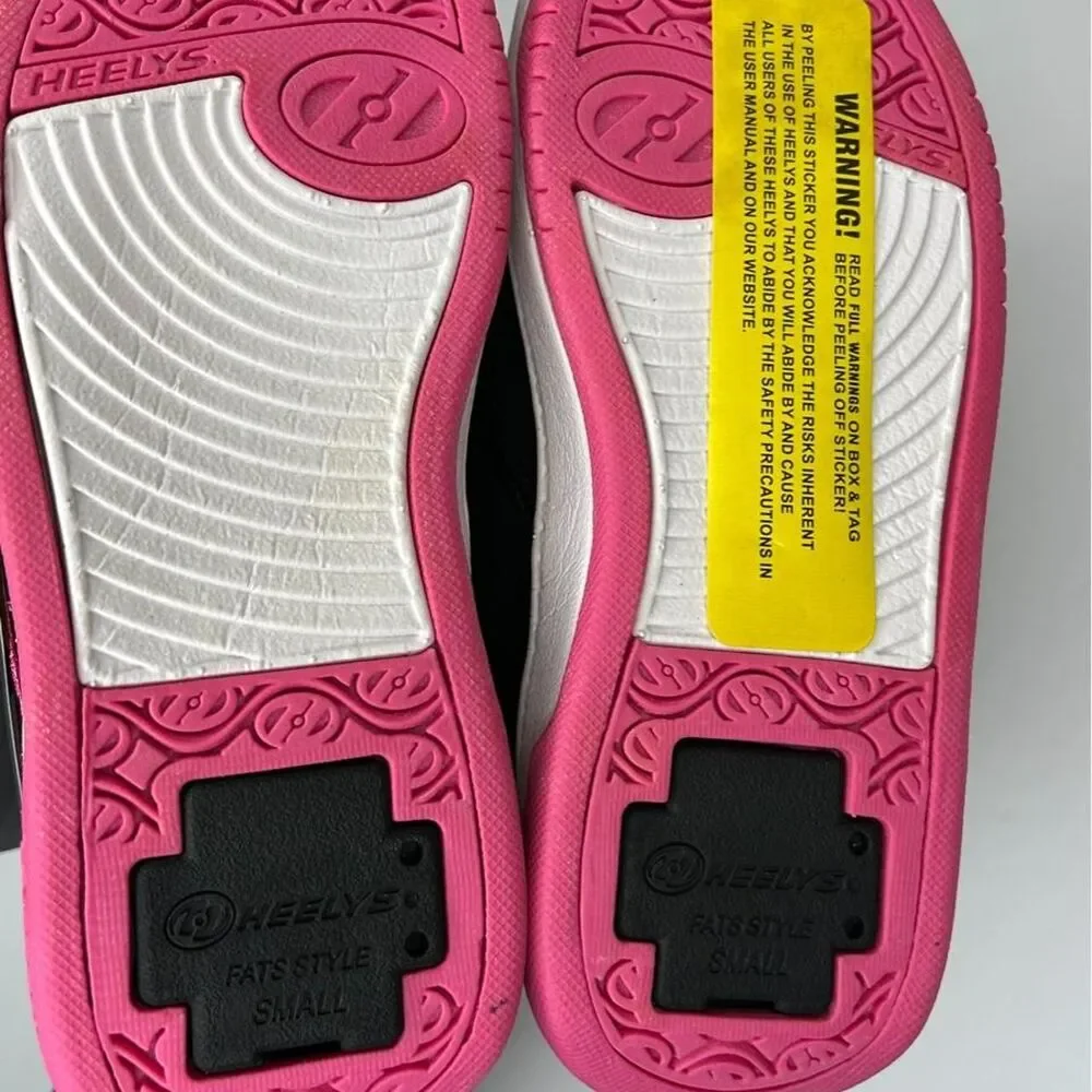 New Heelys black/pink skate shoes youth 2 New with tags wheels and tool included - Picture 7 of 8